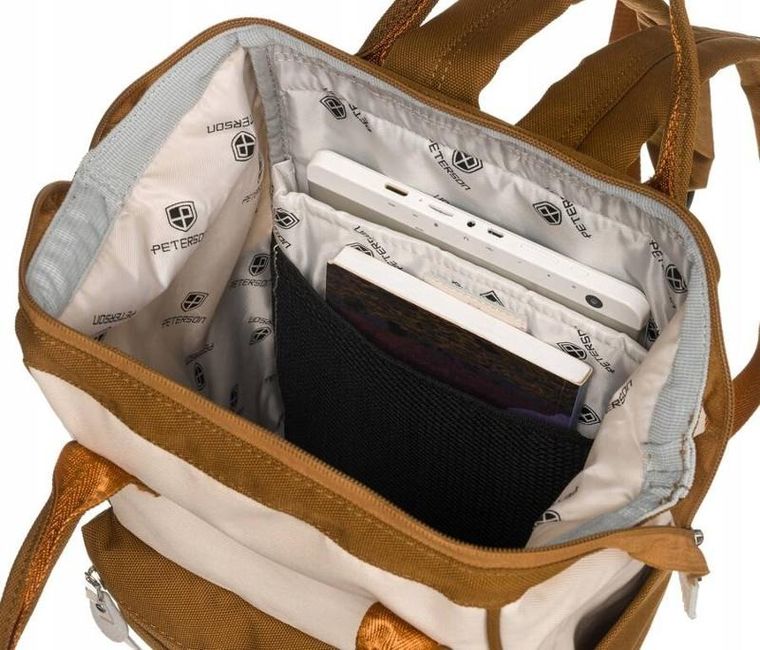 Plecak miejski, brązowy, Peterson