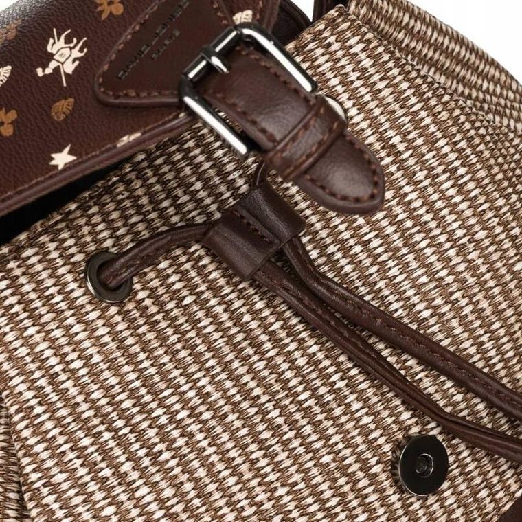 Plecak miejski, brązowy, skóra ekologiczna, David Jones