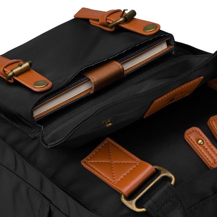 Plecak miejski, czarno-brązowy, Peterson