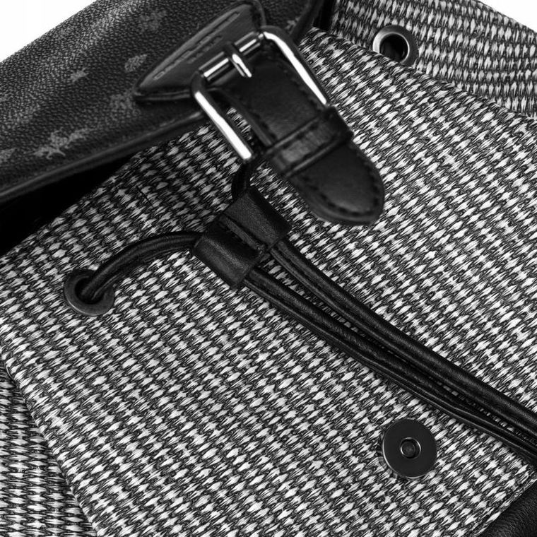 Plecak miejski, czarny, skóra ekologiczna, David Jones