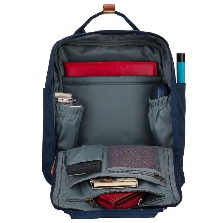 Plecak miejski, granatowo-brązowy, Peterson