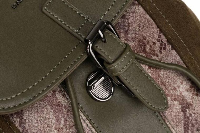 Plecak miejski, khaki, skóra ekologiczna, David Jones