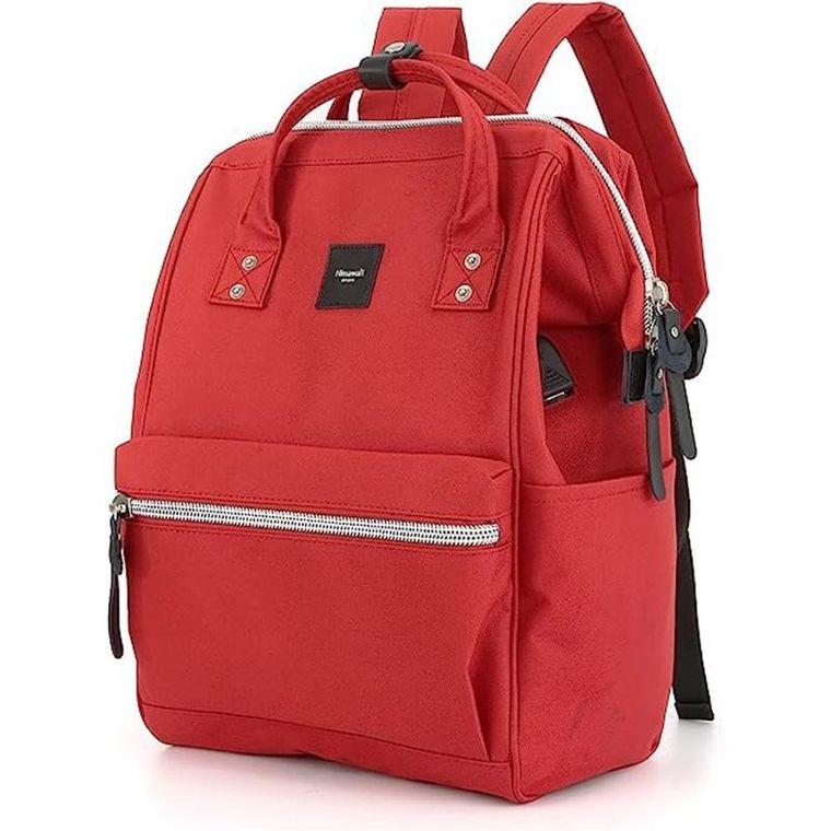 Plecak miejski na laptopa, czerwony, port USB, Himawari