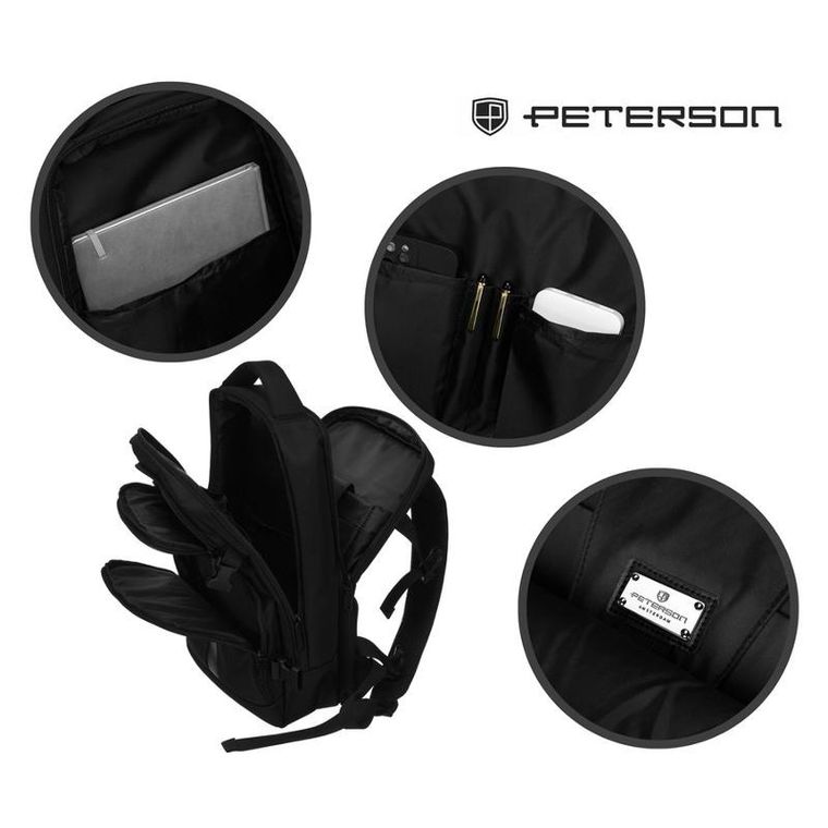 Plecak na laptopa, czarny, Peterson
