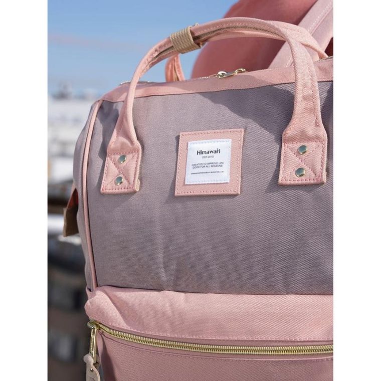 Plecak na laptopa, różowy, port USB, Himawari