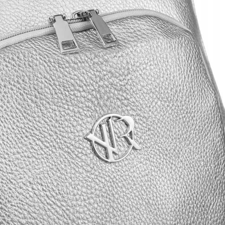 Plecak, srebrny, skóra ekologiczna, Rovicky