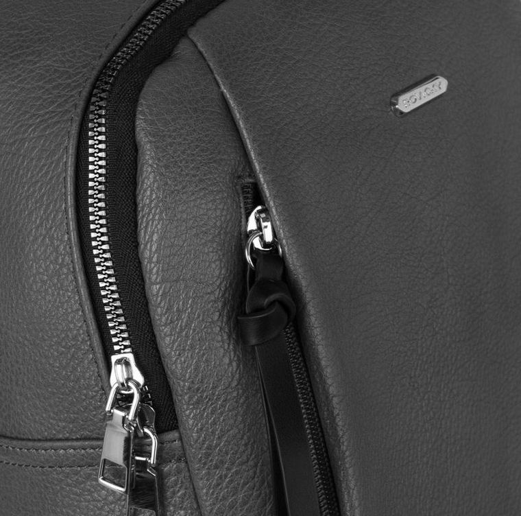 Plecak, szary, skóra ekologiczna, Rovicky