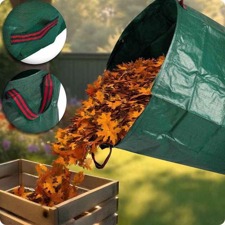 Plonos, kosz ogrodowy na liście, zielony, 272l