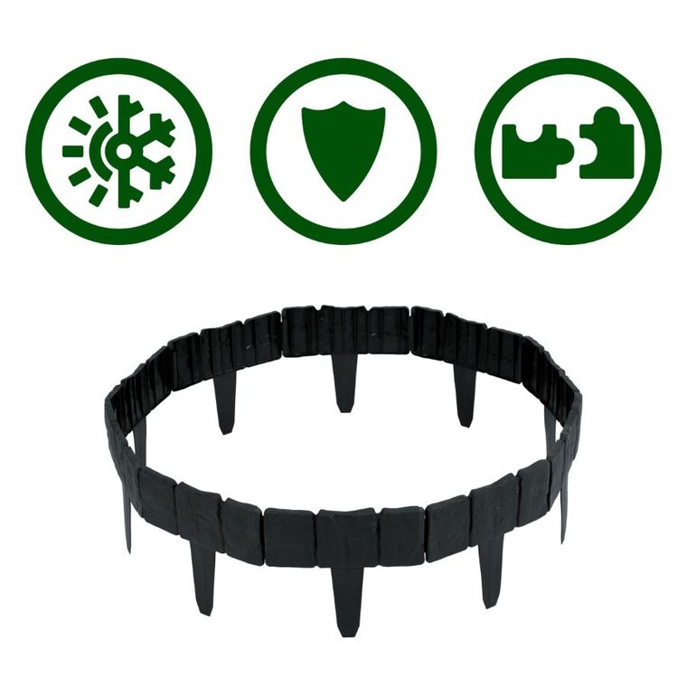 Plonos, obrzeże ogrodowe, antracytowe, 250 cm