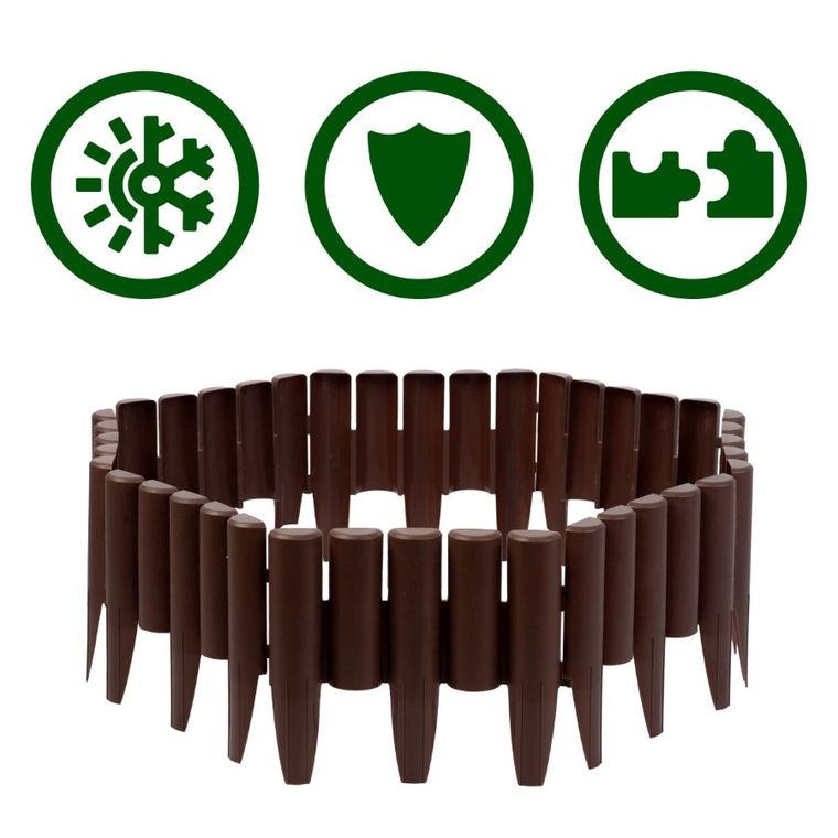 Plonos, obrzeże ogrodowe, brązowe, 220 cm