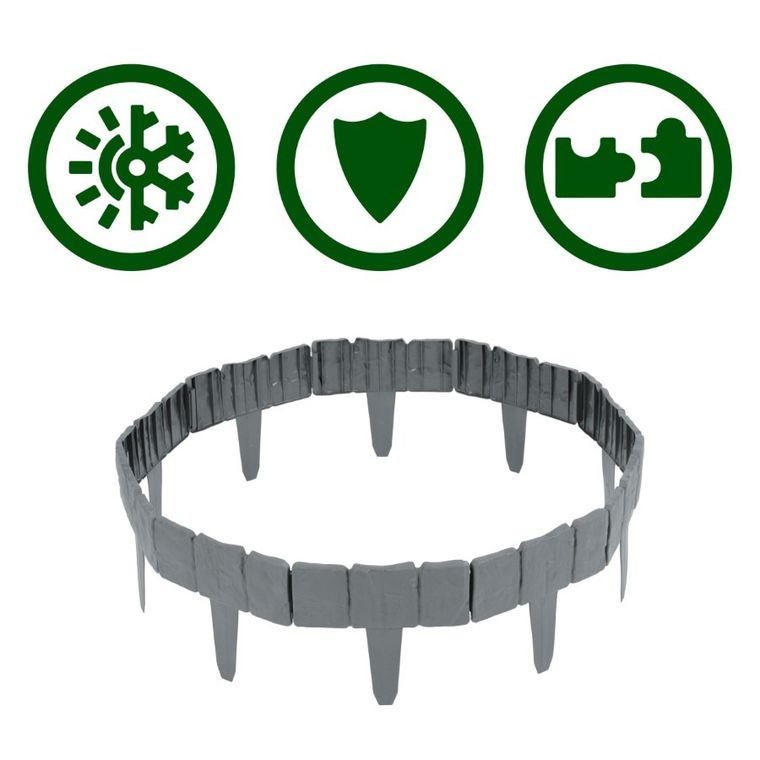 Plonos, obrzeże ogrodowe, szare, 250 cm