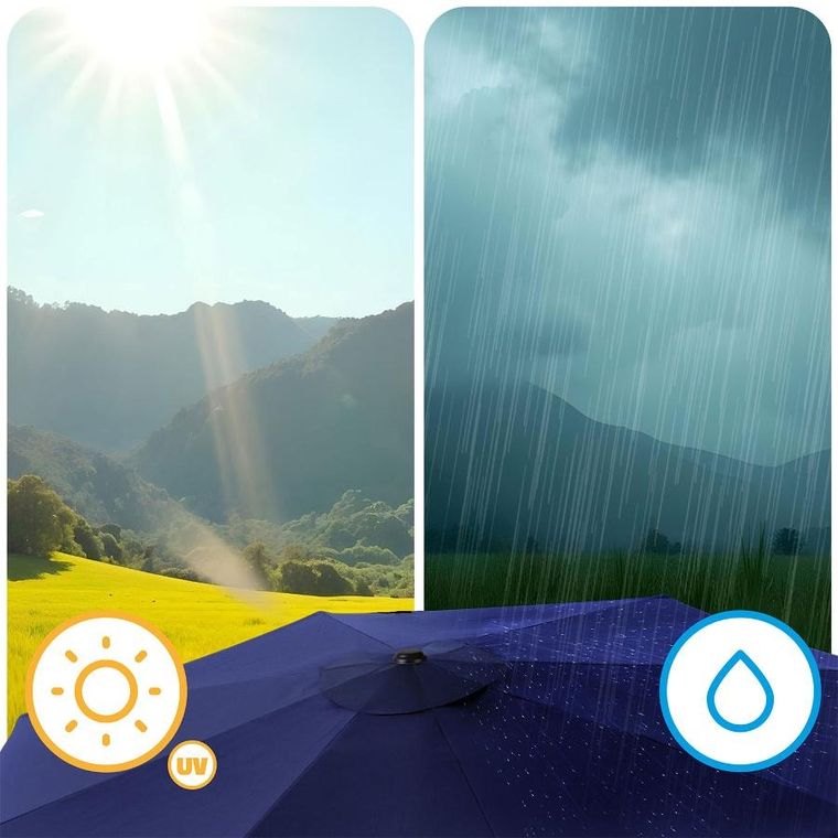 Plonos, parasol ogrodowy, składany, 6 segmentowy, z pokrowcem, 300 cm