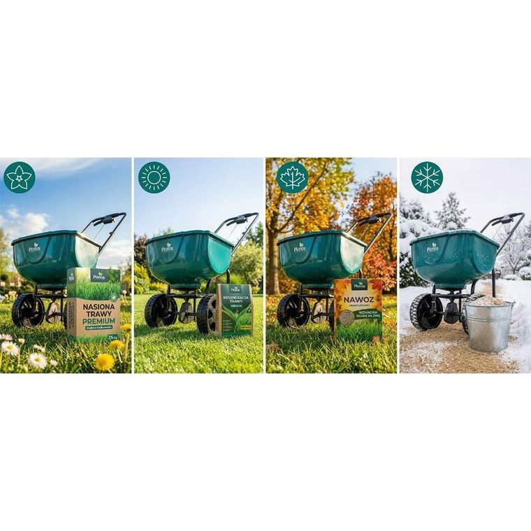 Plonos, siewnik do trawy, nasion, rozsiewacz, nawozu, ręczny, 27l, PL-981