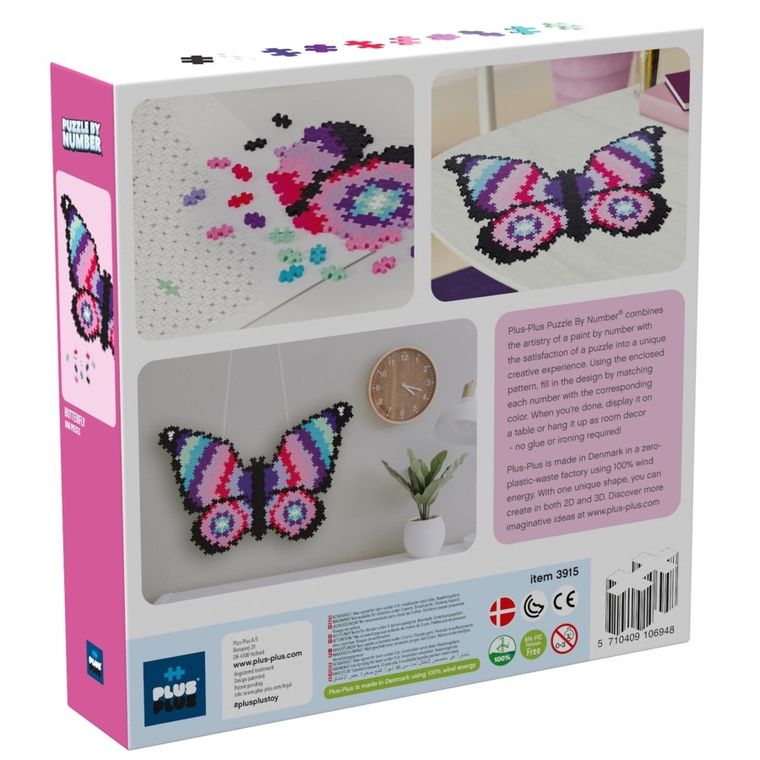 Plus-Plus Mini, Motyl, puzzle po numerach, 800 elementów