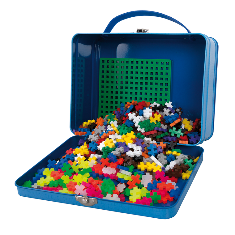 Plus-Plus, Mini, zestaw: 500 klocków podstawowych, 100 klocków neonowych, walizka