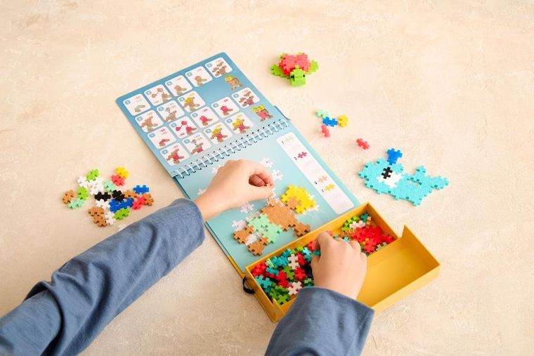 Plus-Plus, Puzzle by Number, Activity Pad, klocki, zestaw morski, 125 elementów