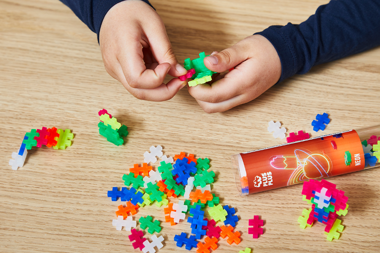 Plus-Plus, Tuby Basic, Neonowe kolory, klocki, 100 elementów