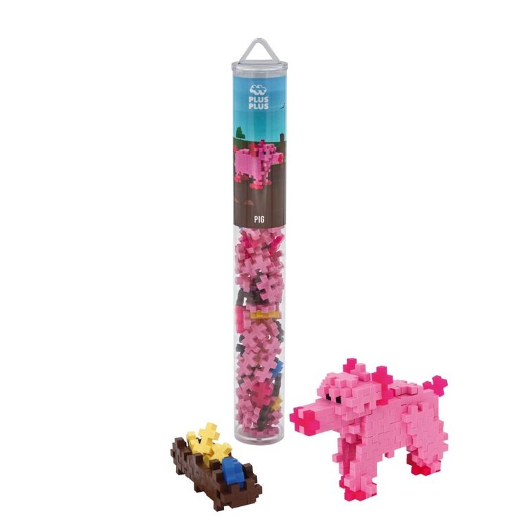 Plus-Plus, Tuby Zwierzęta, Świnka, klocki, 100 elementów