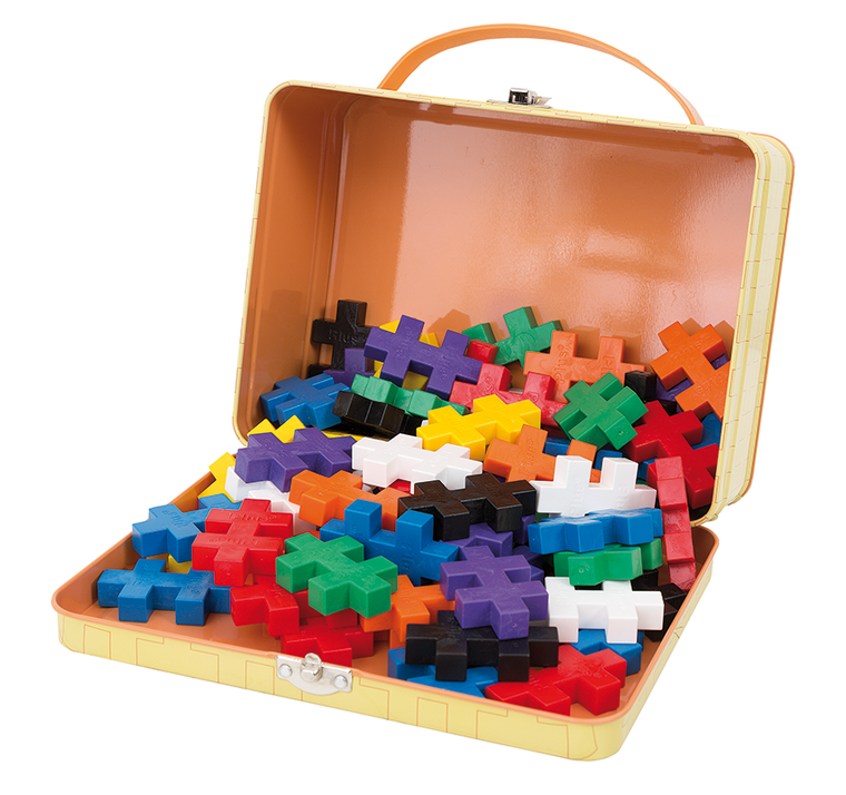 Plus-Plus, Walizeczka Big, metalowa walizeczka, żółta, klocki, 70 elementów