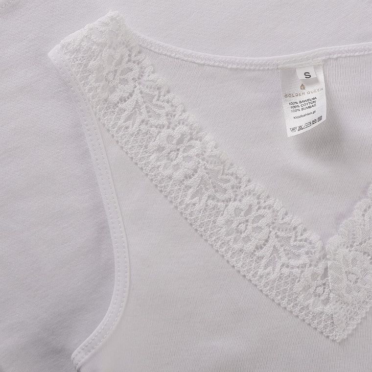 Podkoszulek damski, biały, Laura, Golden Queen