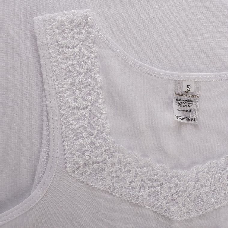 Podkoszulek damski, biały, Wiktoria, Golden Queen