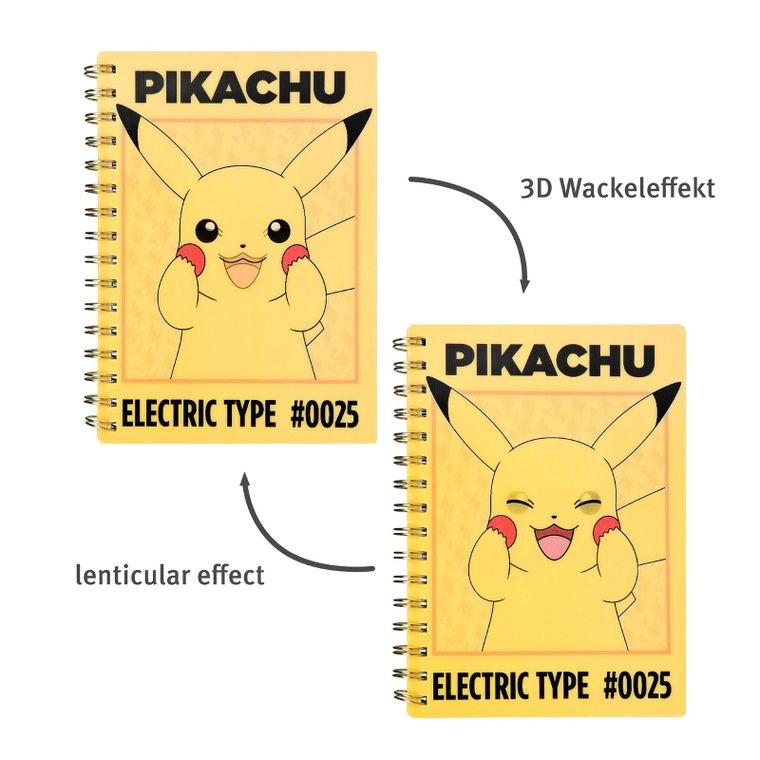 Pokemon, notes spiralny 3D, linia, A5