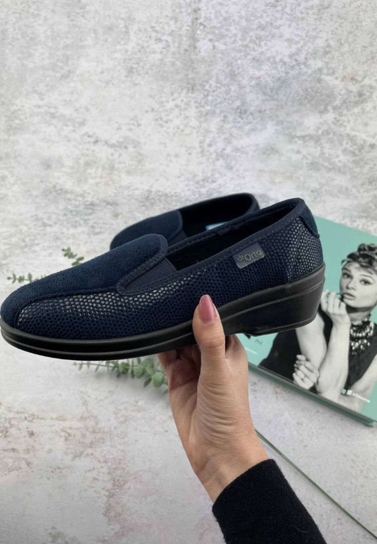 Półbuty damskie, granatowe, Dr Orto