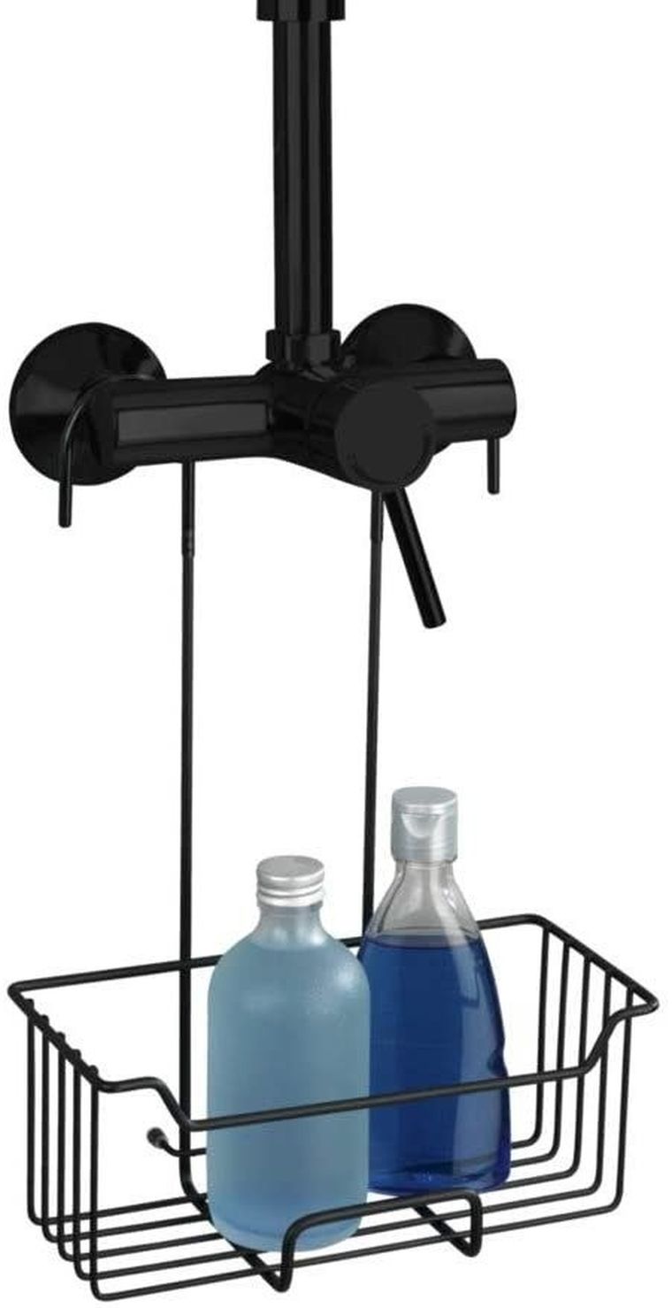 Półka łazienkowa, zawieszana na baterii prysznicowej, Caddy Milo, czarna