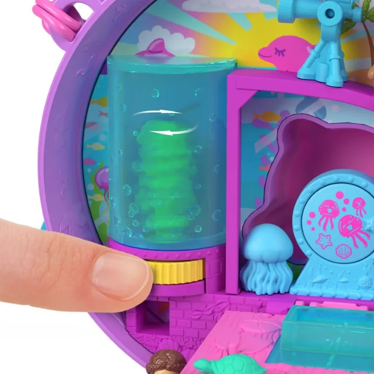Polly Pocket, Akwarium Delfina, zestaw kompaktowy z figurkami i akcesoriami