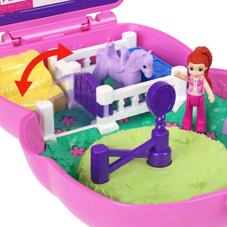 Polly Pocket, Kucykowe rodeo, zestaw kompaktowy z figurką i akcesoriami