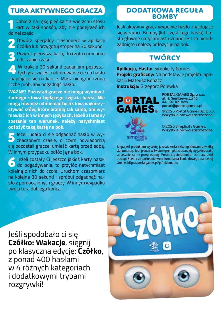 Portal Games, Czółko, Junior ABC, gra familijna