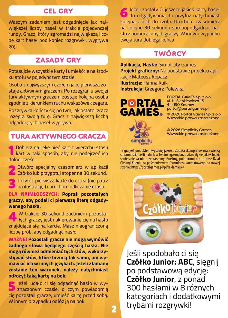 Portal Games, Czółko, Wakacje, gra familijna