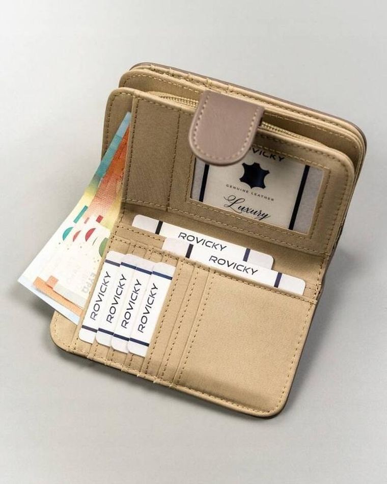 Portfel, beżowy, skóra ekologiczna, Cavaldi