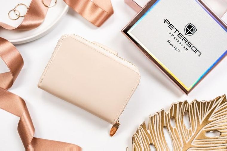 Portfel, beżowy, skóra ekologiczna, Peterson