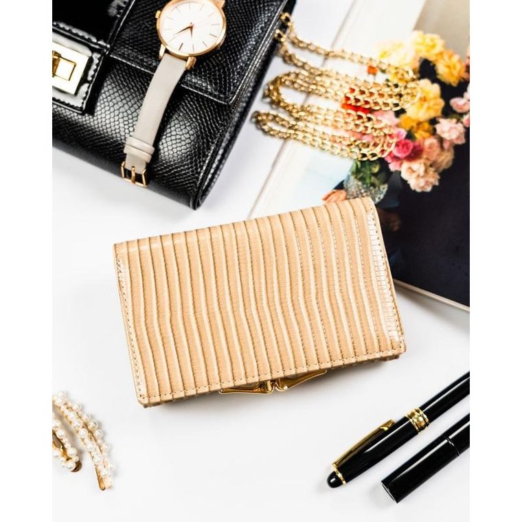 Portfel, beżowy, skóra ekologiczna, Peterson