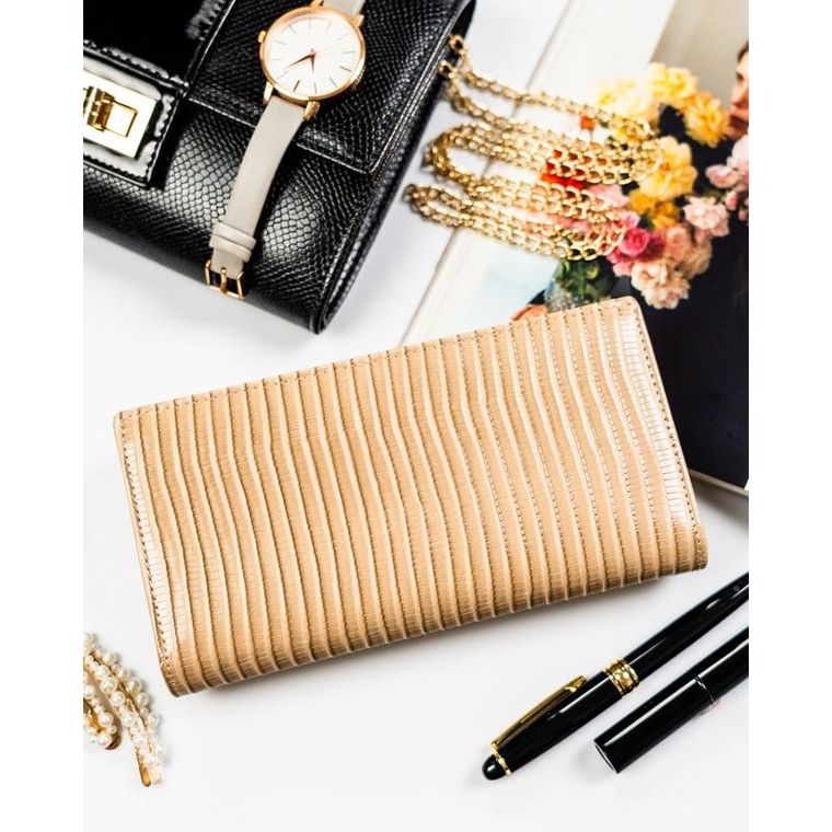 Portfel, beżowy, skóra ekologiczna, Peterson