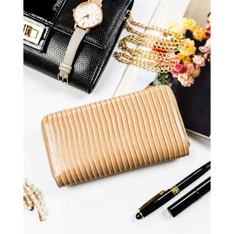 Portfel, beżowy, skóra ekologiczna, Peterson