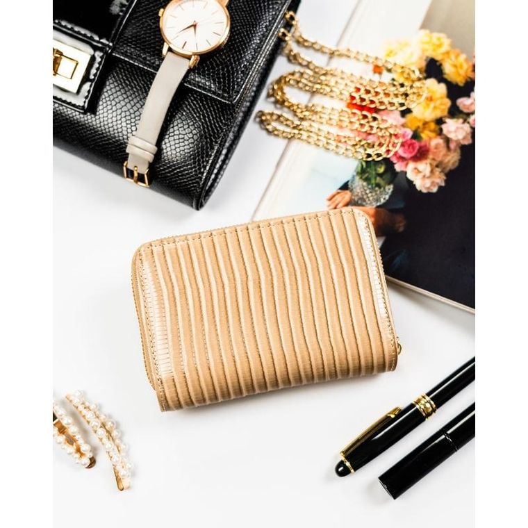 Portfel, beżowy, skóra ekologiczna, Peterson