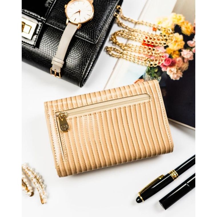 Portfel, beżowy, skóra ekologiczna, Peterson