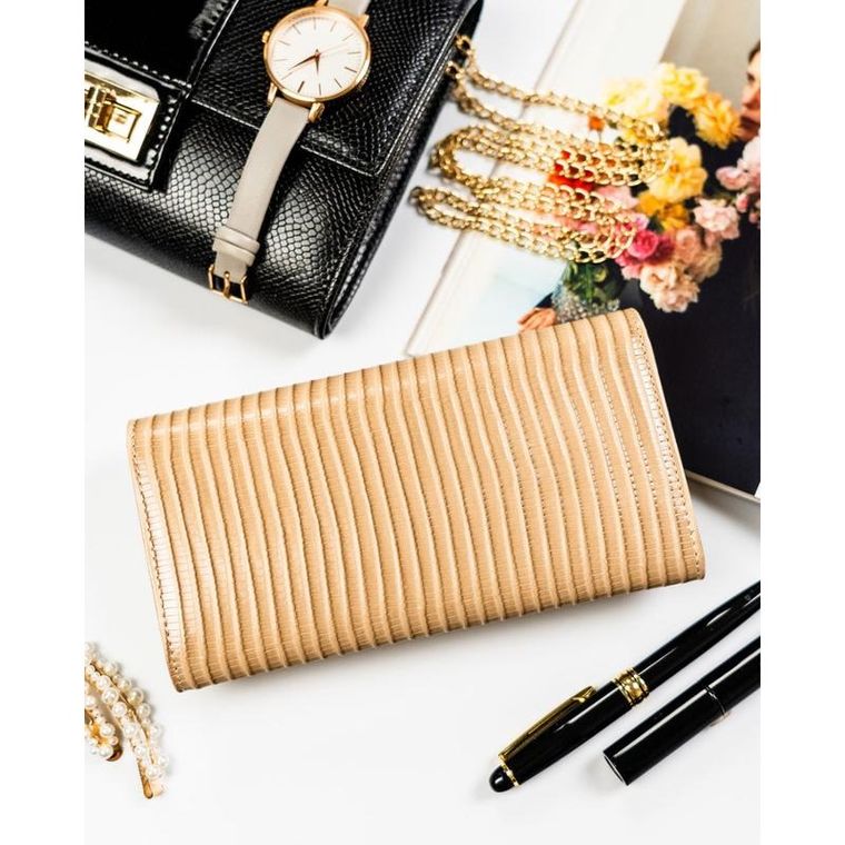 Portfel, beżowy, skóra ekologiczna, Peterson