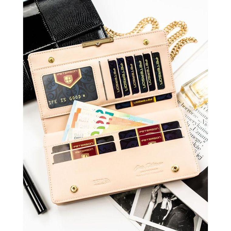 Portfel, beżowy, skóra ekologiczna, Peterson