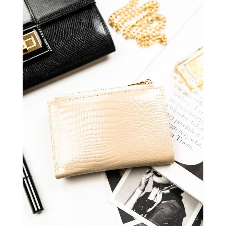 Portfel, beżowy, skóra ekologiczna, Peterson