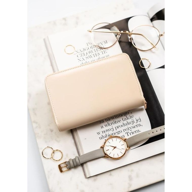 Portfel, beżowy, skóra ekologiczna, Peterson