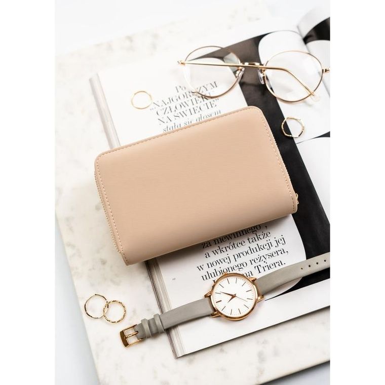 Portfel, beżowy, skóra ekologiczna, Peterson