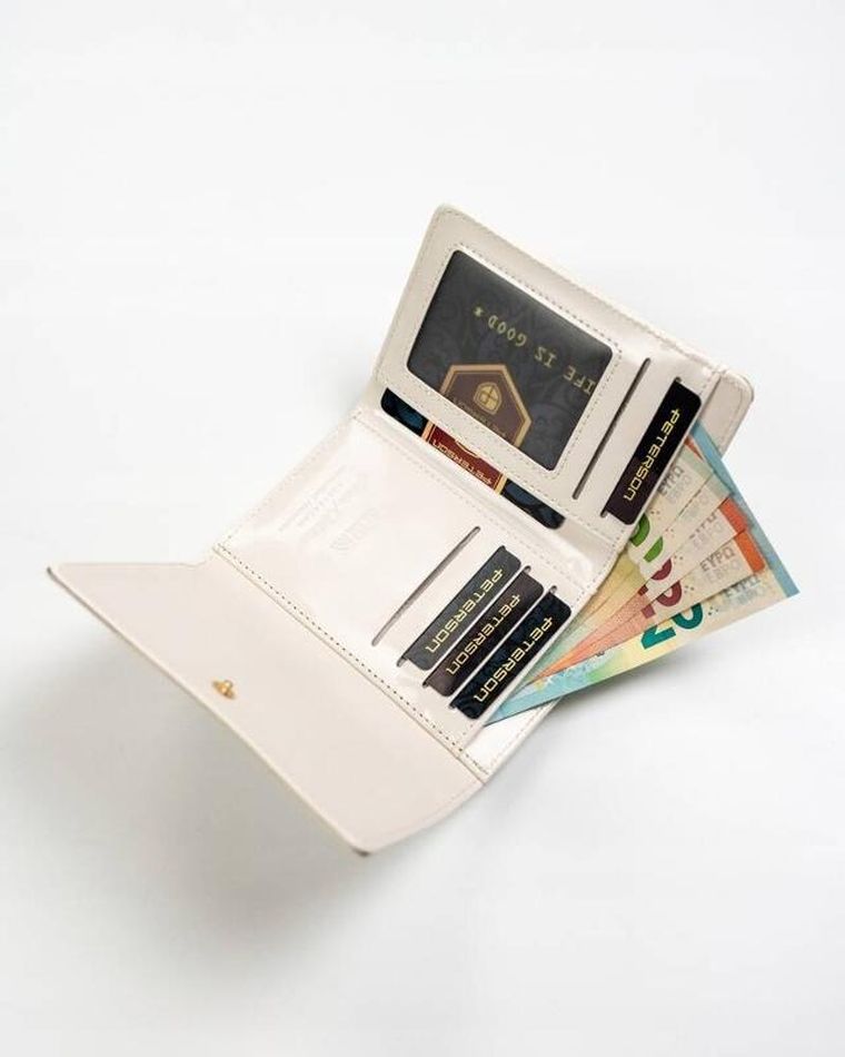 Portfel, biały, skóra ekologiczna, Peterson