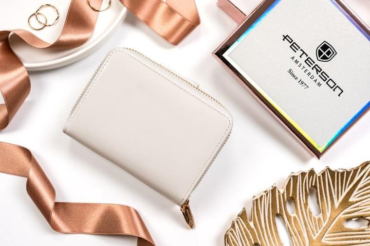 Portfel, biały, skóra ekologiczna, Peterson