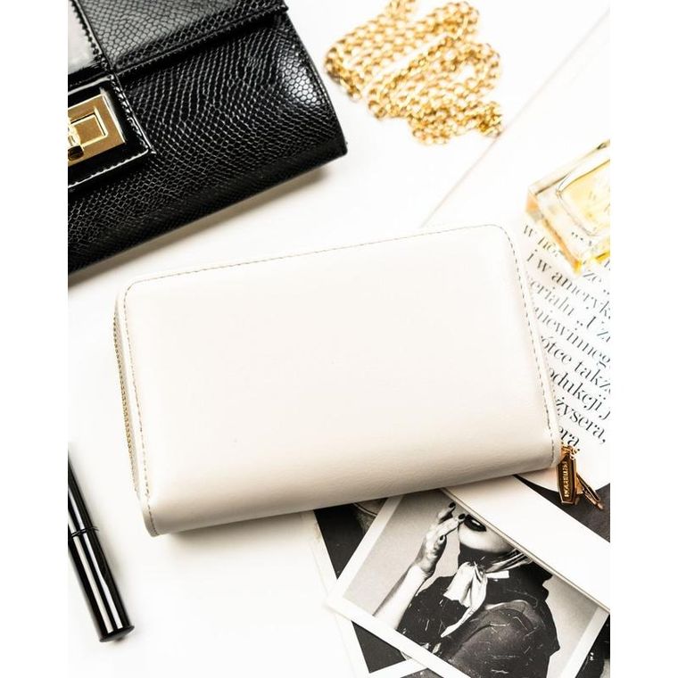 Portfel, biały, skóra ekologiczna, RFID, Peterson