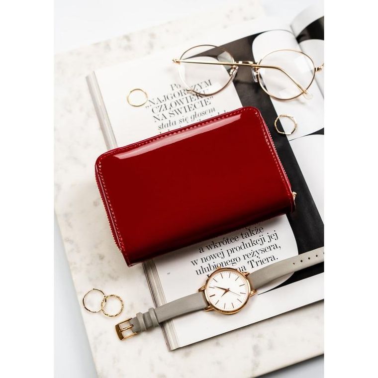 Portfel, bordowy, skóra ekologiczna, Peterson