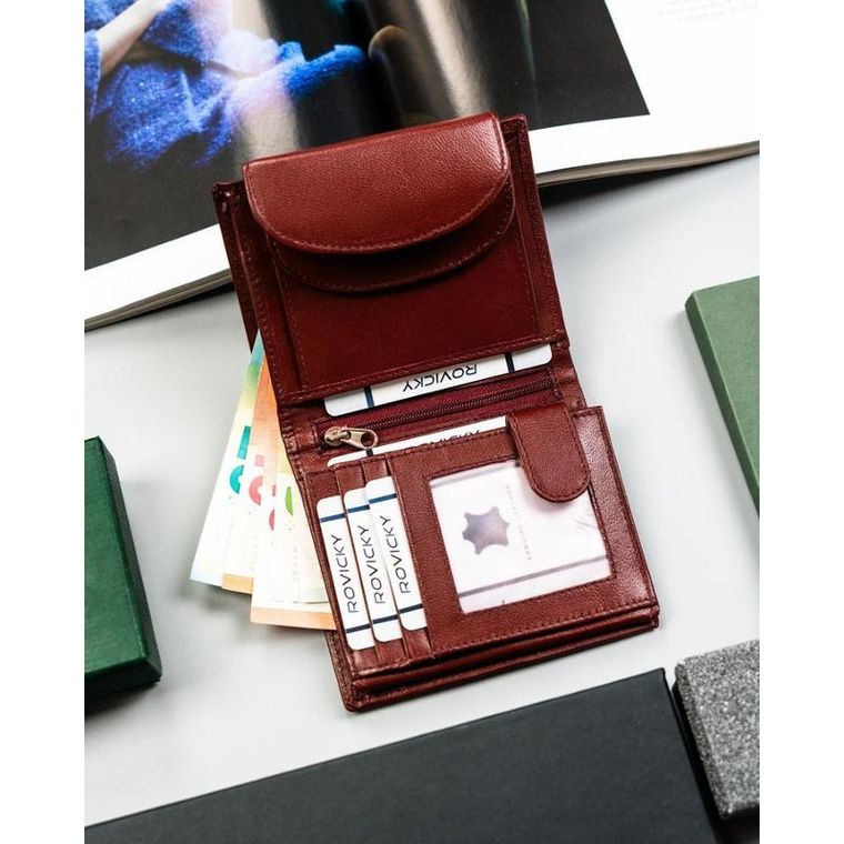 Portfel, bordowy, skórzany, 4U Cavaldi