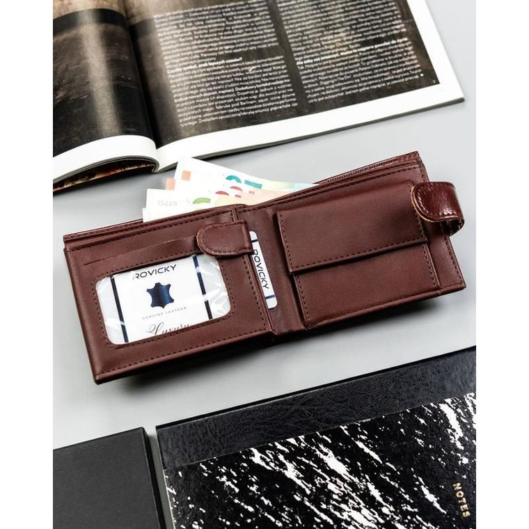 Portfel, brązowy, skóra ekologiczna, 4U Cavaldi